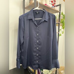 Banana Republic women’s satin shirt - navy blue Large - worn once